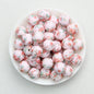 Colorful Floral Pattern 15mm Round Silicone Beads 50pcs - Flower 1