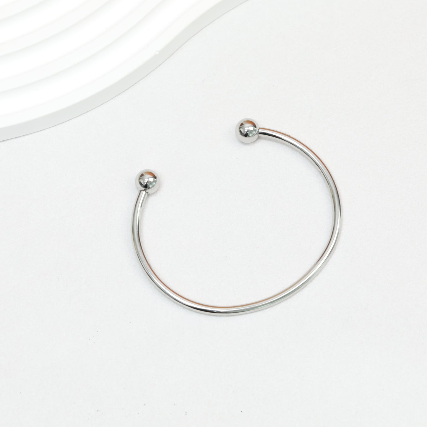 Beadable Bracelet Titanium Steel Electroplated C-Shaped Open Bangle