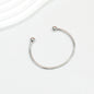 Beadable Bracelet Titanium Steel Electroplated C-Shaped Open Bangle