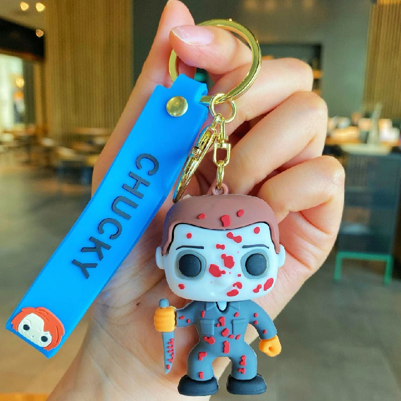 Acrylic Halloween Ghost Keychain Silicone Horror Character Charm 11