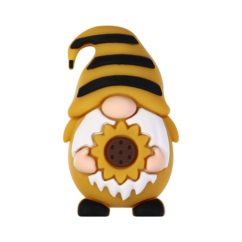 Silicone 3D Focal Beads Spring Dwarf Holding Bee Heart 20pcs 11
