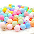 Opaque Bubblegum Beads 20mm Solid Color Glossy Mixed 113pcs