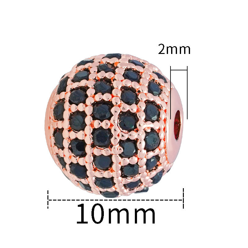 Fancy Zirconia Paved Brass Round Beads 6mm 8mm 10mm 30pcs 12