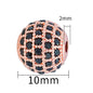 Fancy Zirconia Paved Brass Round Beads 6mm 8mm 10mm 30pcs 12