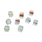 Dyed Core Square Glass Beads 8mm Transparent Color 10pcs 5