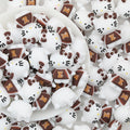 3D Brown Cat Face Silicone Focal Beads with LV Design 20pcs