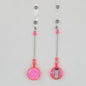 Beadable Badge Reels Retractable ID Keychain Clip - Transparent pink