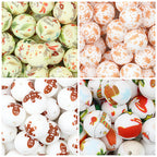 Christmas Theme 15mm Printed Silicone Round Beads 50pcs
