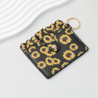 PU Card Holder Keychain Multi Patterned