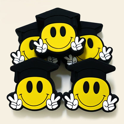 Silicone Focal Beads Smiling Doctor Hat Peace Sign Hands 20pcs