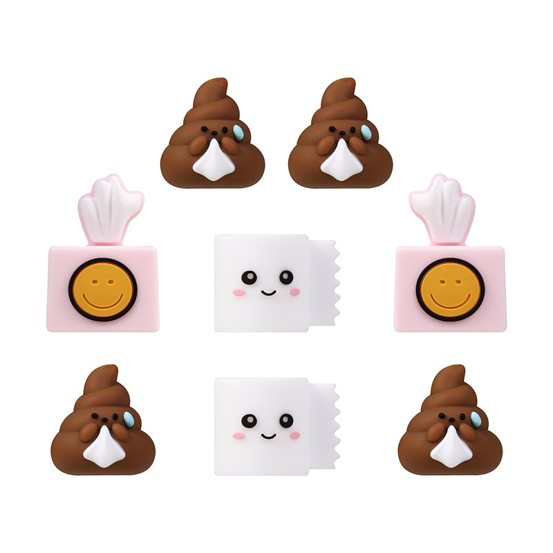 Silicone 3D Focal Beads Tissue Poop Smiling Face Detail 9