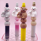 3D Silicone Focal Beads Bear Mom and Baby Figurines 20 pcs 2