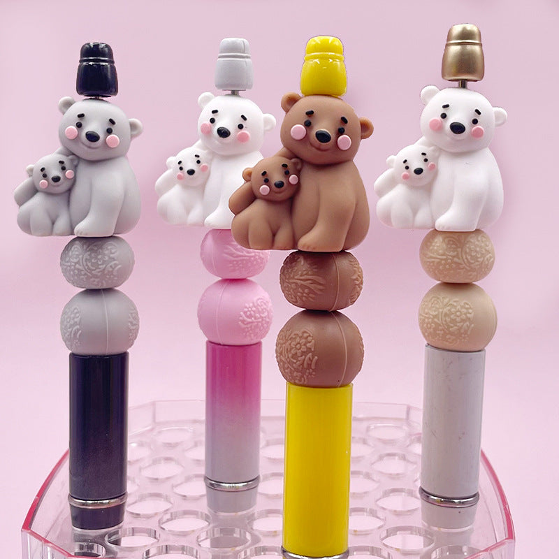 3D Silicone Focal Beads Bear Mom and Baby Figurines 20 pcs 2