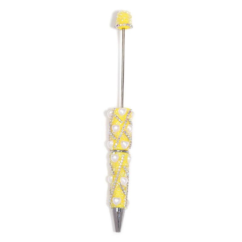 Beadable Pen with Rhinestone Pearl Chain Multicolor Rotating 5 Pcs 21