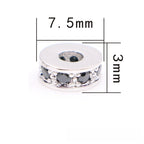 Copper Round Spacer Beads 8mm Inlaid Zircon 10pcs 2