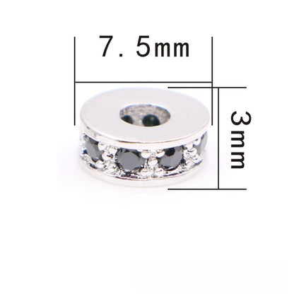 Copper Round Spacer Beads 8mm Inlaid Zircon 10pcs 2