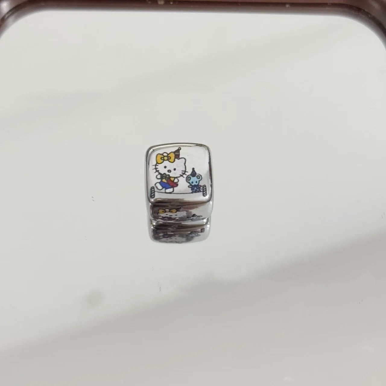 Silver Cloud Hello Kitty Acrylic Square Beads 14mm 10pcs 3