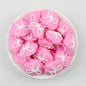 3D Pink Shell Pattern Silicone Focal Beads with White Dot Bow 20pcs