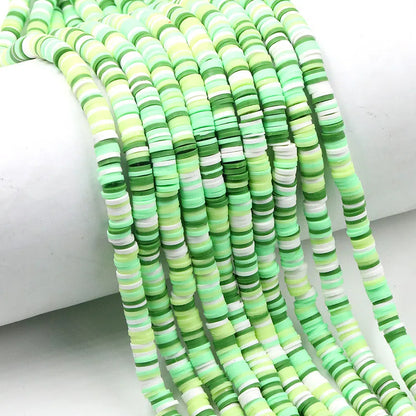 Flat Clay Beads 6mm Colorful Matte Polymer Spacer 10 Strands 44