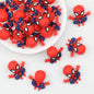 Silicone 3D Spider Man Focal Beads Red Blue 20pcs