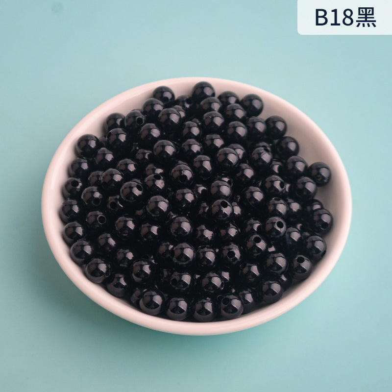 Solid Color Round Acrylic Beads 8mm 100g 10