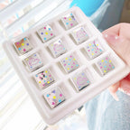 Christmas Square Acrylic Beads 16mm Gingerbread House Design 10pcs 3