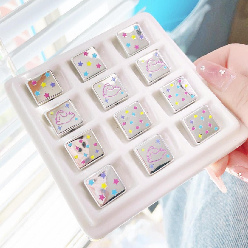 Christmas Square Acrylic Beads 16mm Gingerbread House Design 10pcs 3