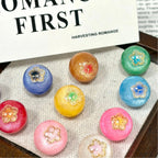 Luminous Color-Changing Resin Round Flower Beads 16mm 10pcs