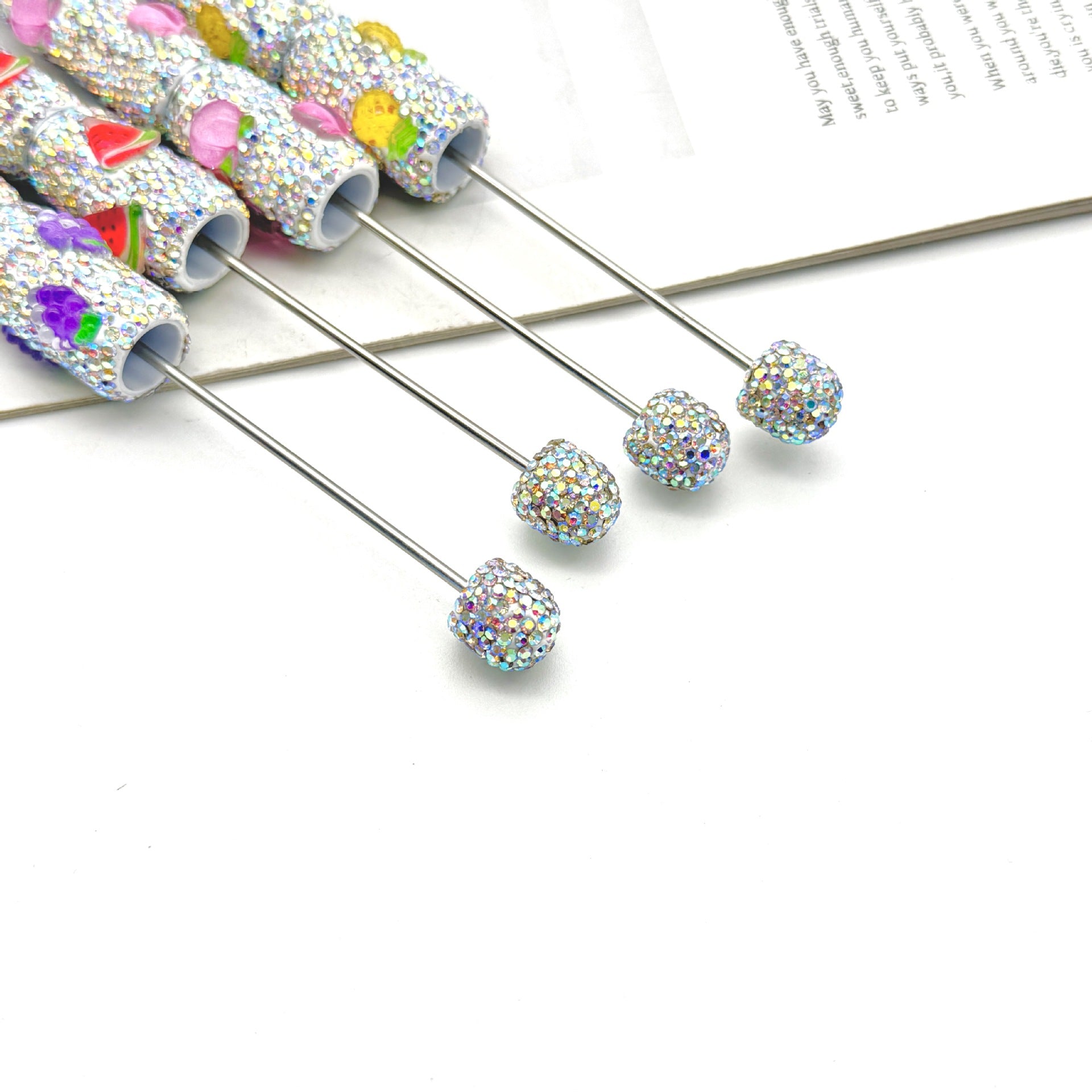 Beadable Pen with Fruit Strawberry Full Rhinestone Design 3