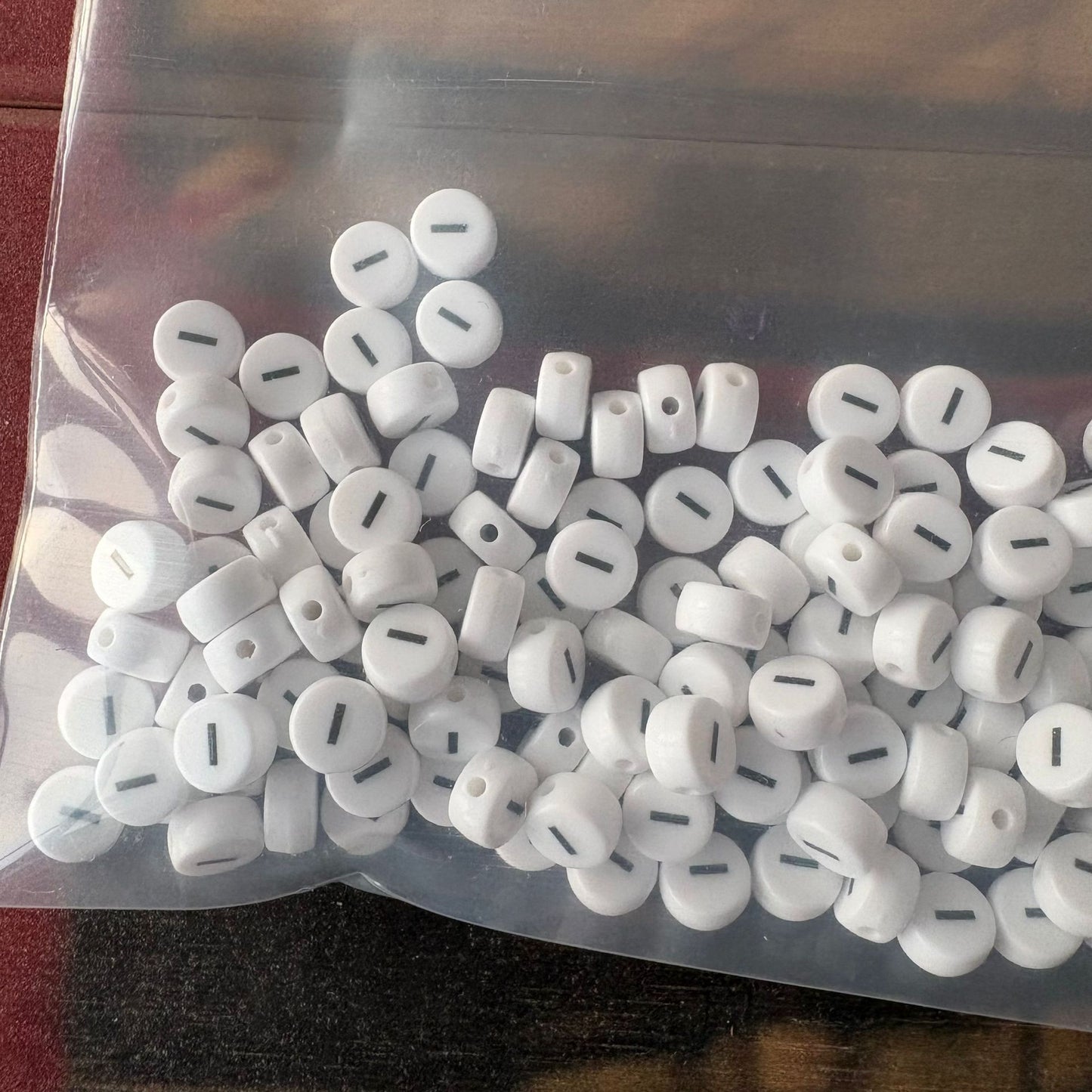 Special Character Flat Acrylic Beads 7mm 10pcs per Pack 16