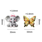 Floral Butterfly and Elephant Acrylic Beads 20pcs Colorful 4