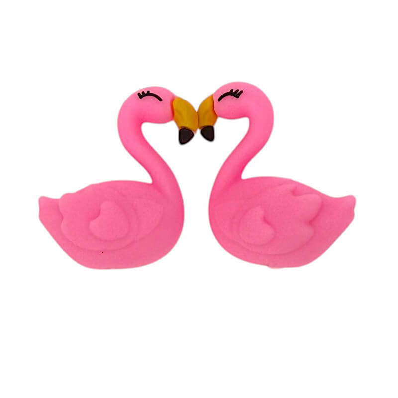 Silicone 3D Focal Beads Swan Smiling Cheerful Wings