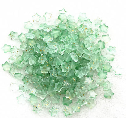 Pentagonal Star Glass Beads 8mm Transparent Pastel Colors 30pcs 25