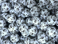15mm Silicone Beads Electrocardiogram Print 50pcs