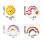 Silicone 3D Focal Beads Smiling Sun Rainbow Flowers Holding Flower Charm 20Pcs 9