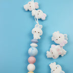 Silicone Focal Beads Rabbit Pastel Cheeks Detailing 10pcs 3