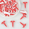 3D Medical Symbol Silicone Focal Beads White Red Design 20pcs