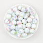 Colorful Floral Pattern 15mm Round Silicone Beads 50pcs - Flower 3