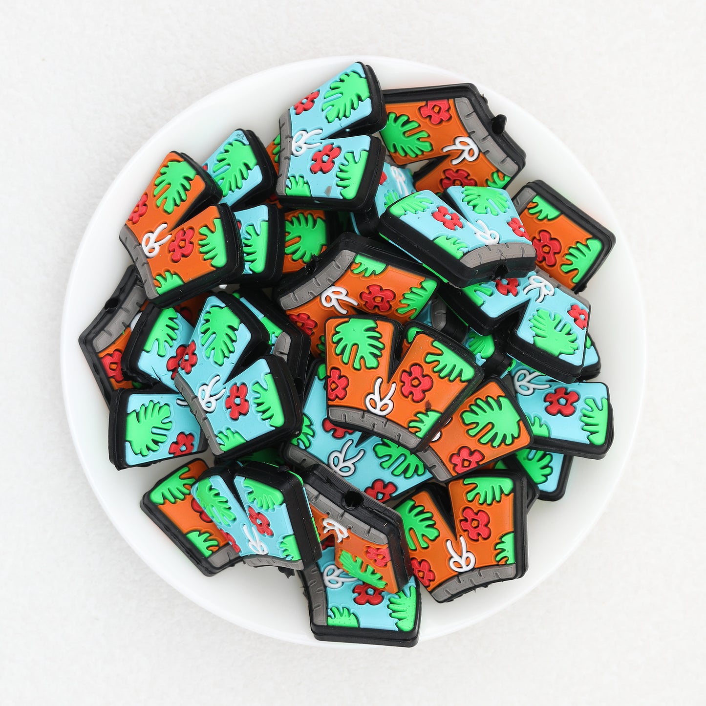 Summer Style Silicone Focal Beads Beach Shorts Design 20pcs 2