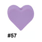 Colorful Pastel Mix Heart 14mm Silicone Beads Solid Color Matte Finish 50pcs 28