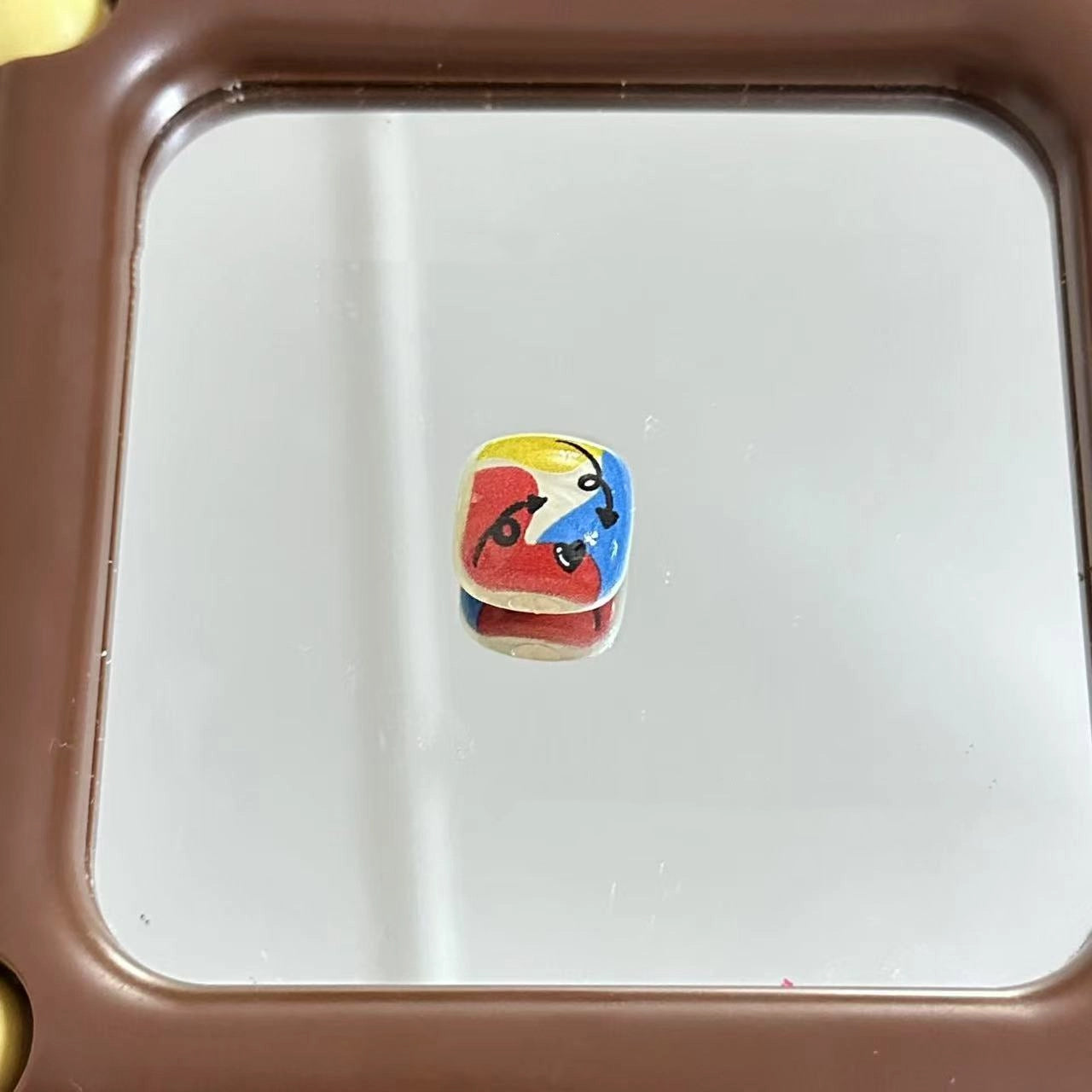 Animal Printed Square Acrylic Beads 16mm Colorful Glossy 10pcs 3
