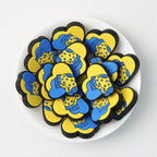 Heart Shape Yellow Blue Silicone Focal Beads Father Day 20pcs