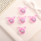 Cute Gradient Heart Shape Acrylic Beads with Bunny Prints 20pcs 4