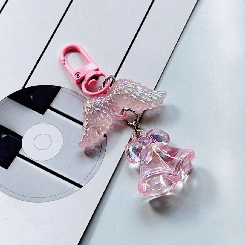 Acrylic Orchid Keychain Transparent Floral Rainbow Hues Charm 8