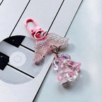 Acrylic Orchid Keychain Transparent Floral Rainbow Hues Charm 8