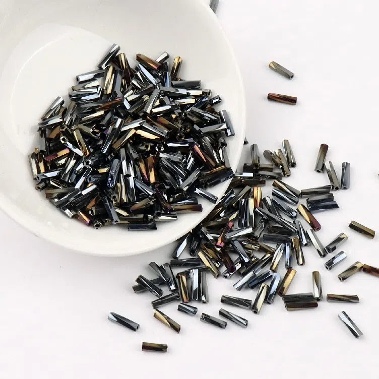 Plating Metallic Color Twisted Bugle Glass Beads 6mm 2500pcs 19