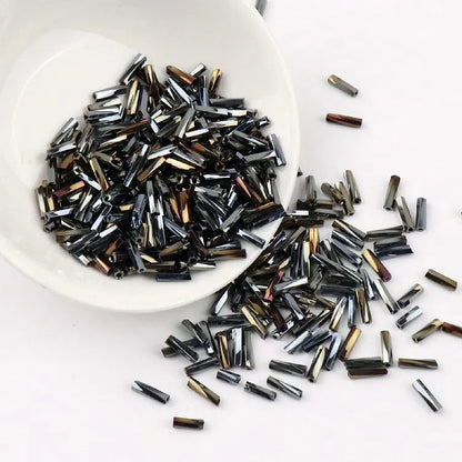 Plating Metallic Color Twisted Bugle Glass Beads 6mm 2500pcs 19