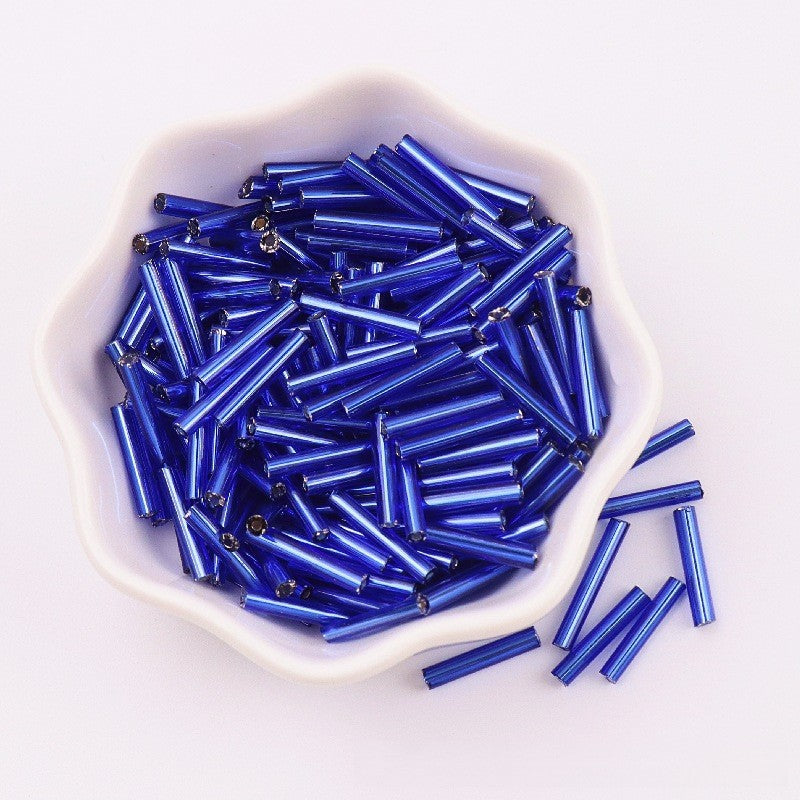 Electroplated Bugle Glass Beads 15mm Metallic Mixed Colors 70pcs 9