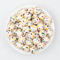 Colorful Pattern 15mm Silicone Round Beads 50pcs - Candy Confetti
