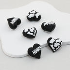 3D Western Cowboy Heart Silicone Focal Beads Cow Print 20pcs